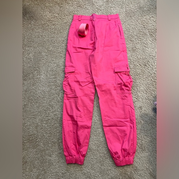 HOT PINK CARGO PANTS - LIMITED BLACKMILK FUCHSIA HOT PINK NWOT SIZE 10 BM - Picture 8 of 9